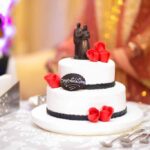 Couple Cake at wedding celebration