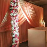 Stage Decor with curtains and flowers